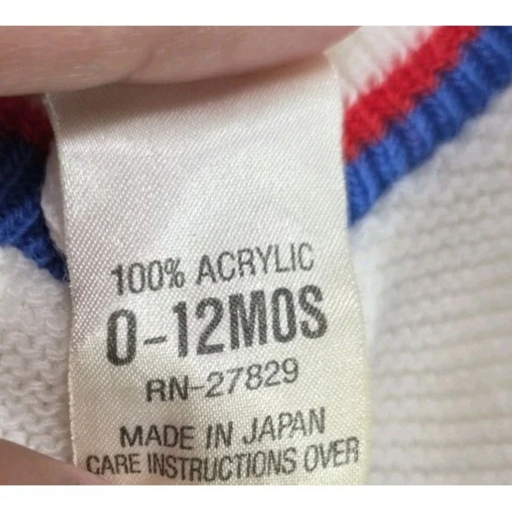 Vintage 70s 80s Childwise JOG Knit Baby Romper Footed 0-12M Japan Unisex